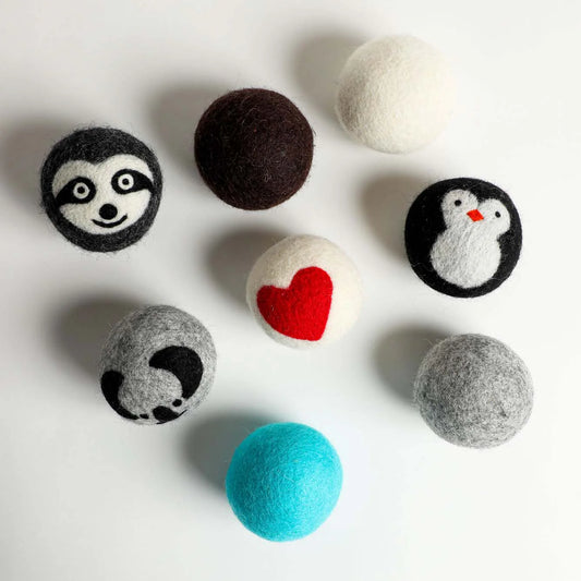 Wool Dryer Balls - Sustainable alternative to single-use dryer sheets, which typically contain a layer of synthetic fabric, mainly non-woven polyester