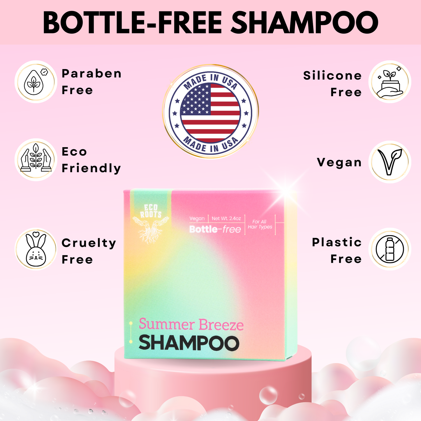 Plastic/Cruelty/Silicone/Paraben-Free Shampoo Bars